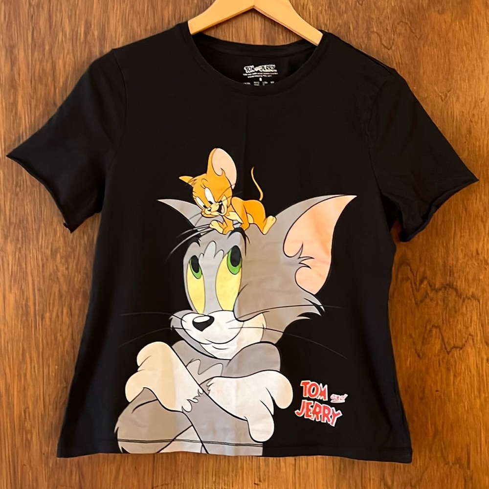 Tom & Jerry Black Tee - S - short sleeve